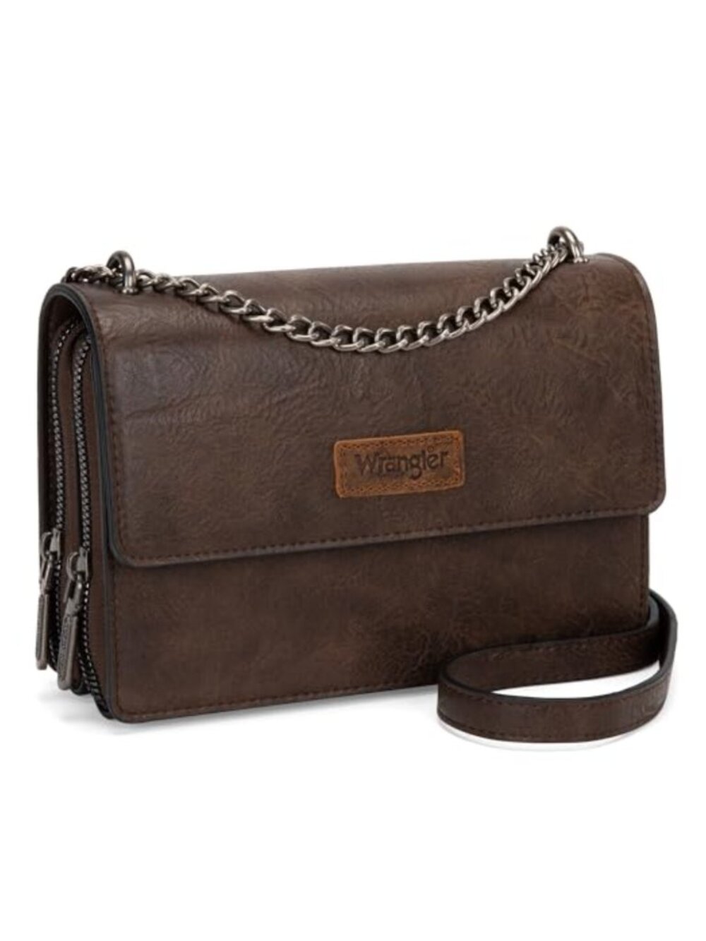 Wrangler Flap Crossbody Purse Women Shoulder Bag with Chain Strap